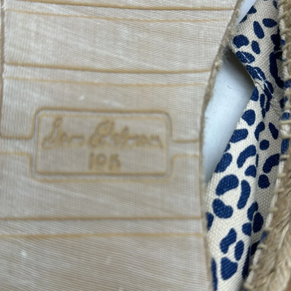 Sam Edelman NWOT Blue White Animal Print Espadrille Size 10.5 ESP5052